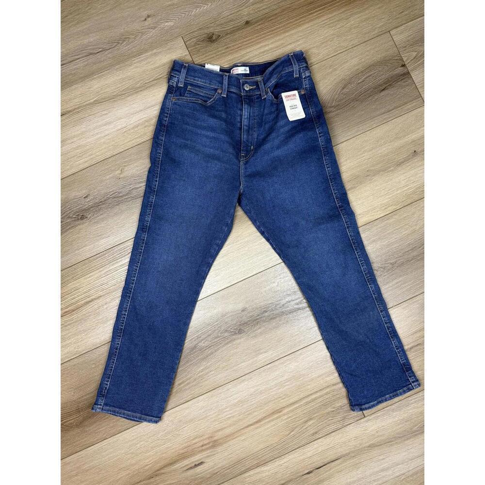 Signature Levi Strauss Jeans Womens 12 Slimming High Rise Straight Stretch NWT